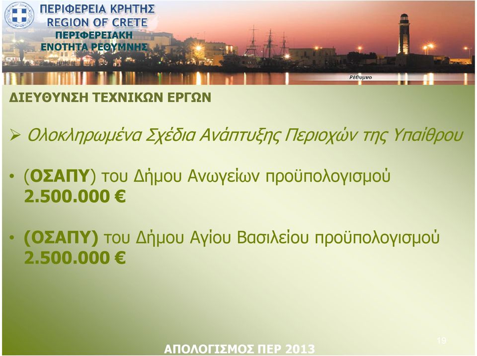 ήµου Ανωγείων προϋπολογισµού 2.500.