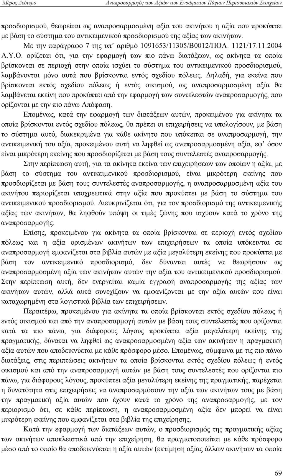 . 1121/17.11.2004 Α.Υ.Ο.