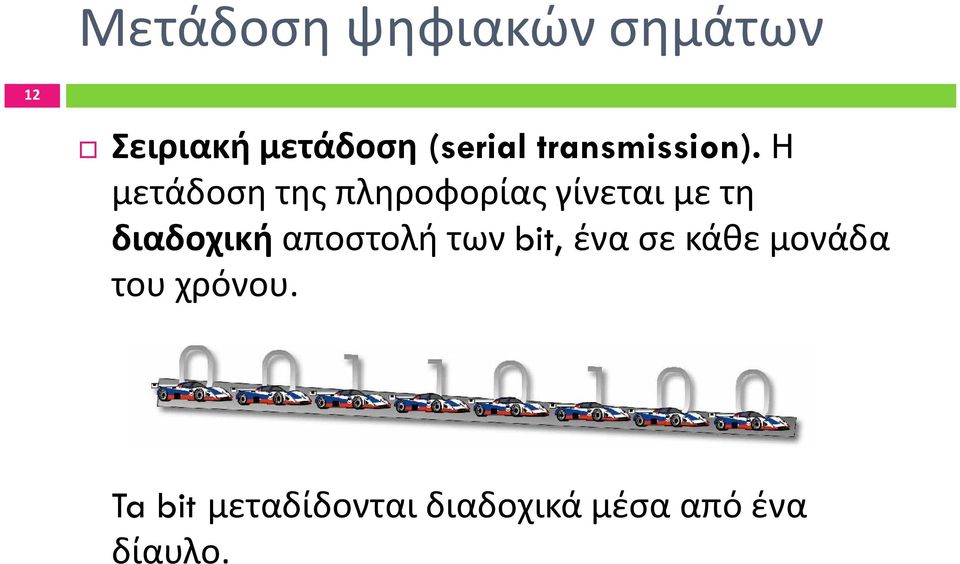 Η μετάδοση της πληροφορίας γίνεται με τη διαδοχική