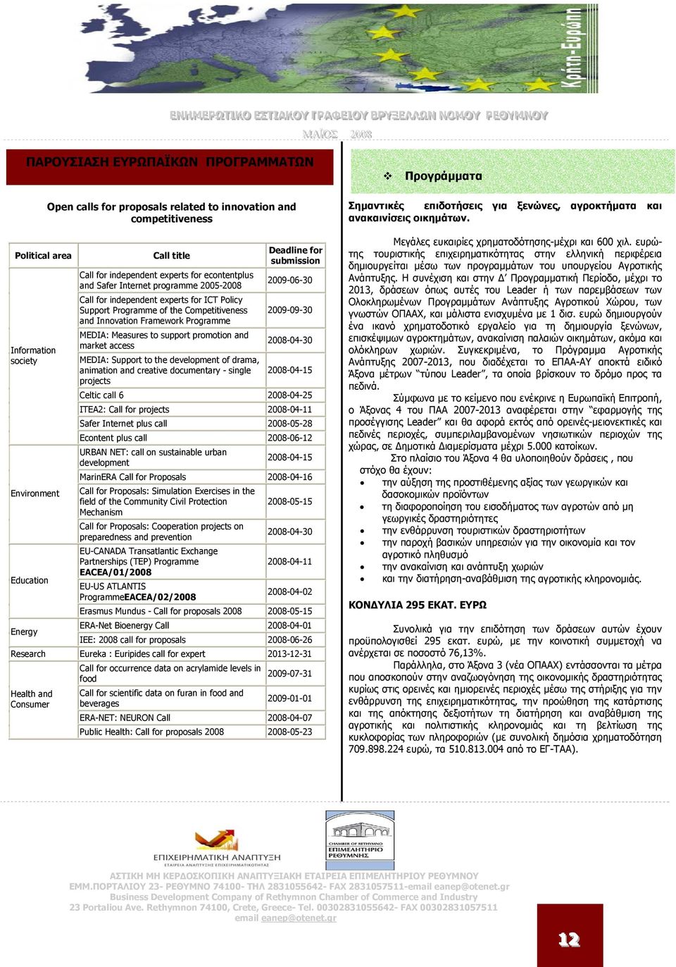 MEDIA: Measures to support promotion and market access MEDIA: Support to the development of drama, animation and creative documentary - single projects Deadline for submission 2009-06-30 2009-09-30