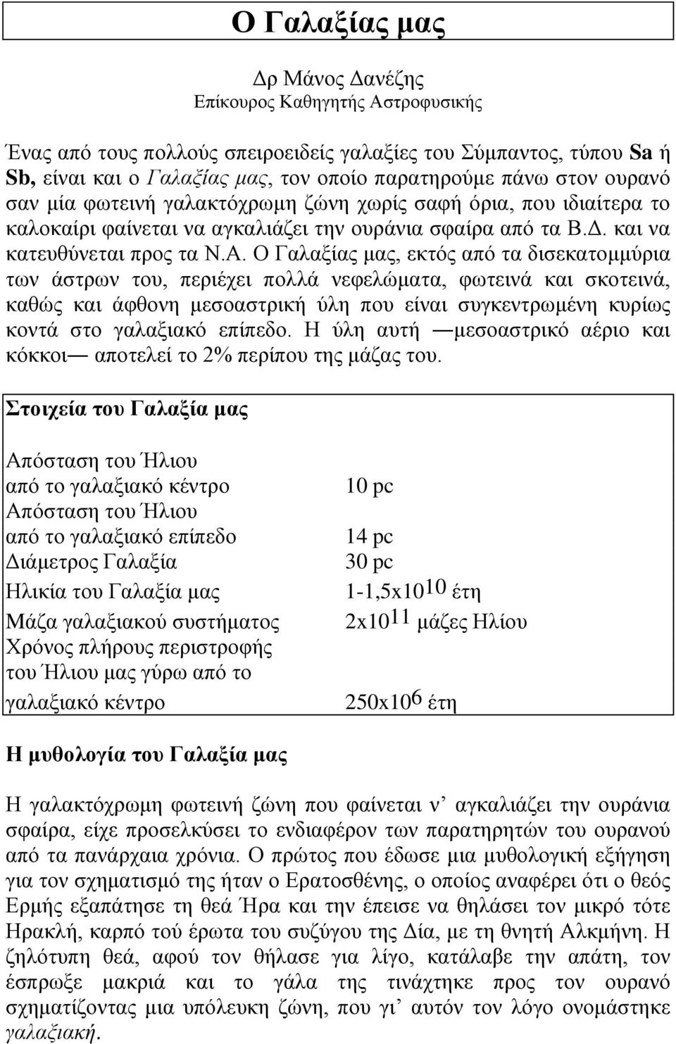 O Γαλαξίας μας, εκτός από τα δισεκατομμύρια των άστρων του, περιέχει πολλά νεφελώματα, φωτεινά και σκοτεινά, καθώς και άφθονη μεσοαστρική ύλη που είναι συγκεντρωμένη κυρίως κοντά στο γαλαξιακό