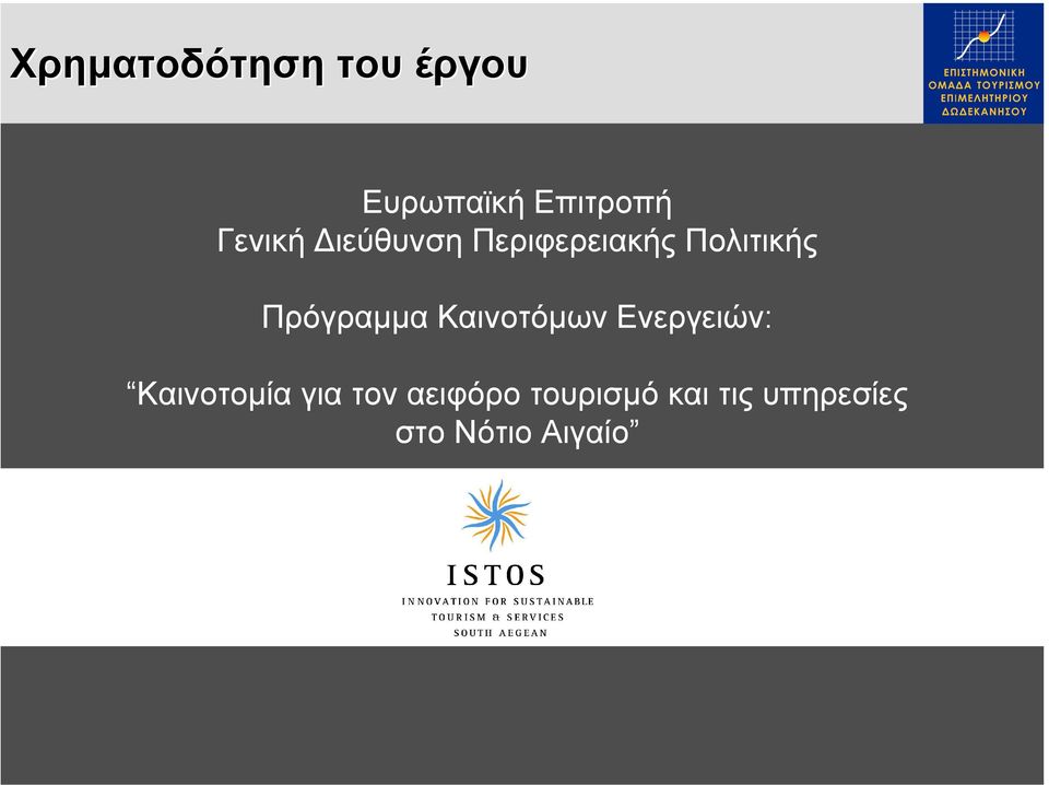 Πρόγραµµα Καινοτόµων Ενεργειών: Καινοτοµία για