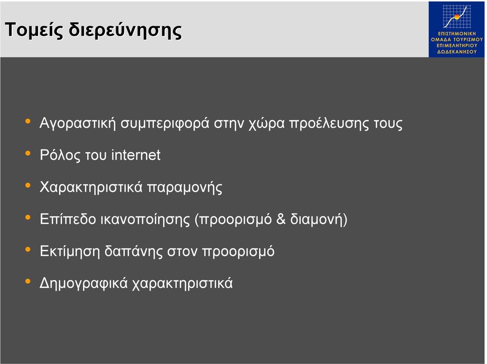 παραµονής Επίπεδο ικανοποίησης (προορισµό & διαµονή)