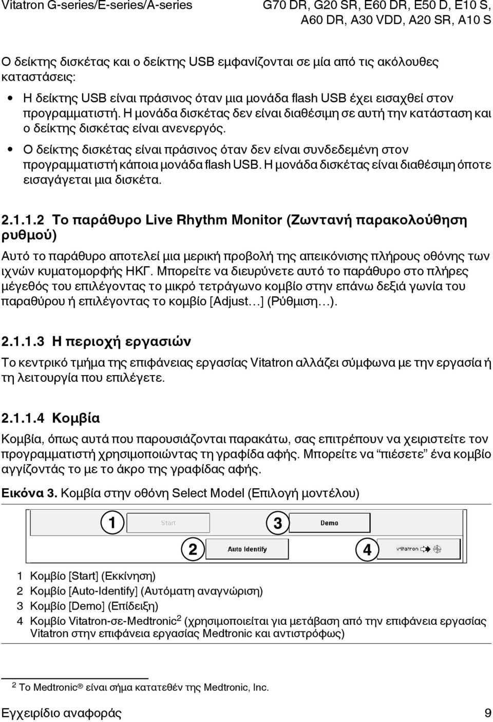 Ο δείκτης δισκέτας είναι πράσινος όταν δεν είναι συνδεδεμένη στον προγραμματιστή κάποια μονάδα flash USB. Η μονάδα δισκέτας είναι διαθέσιμη όποτε εισαγάγεται μια δισκέτα. 2.1.