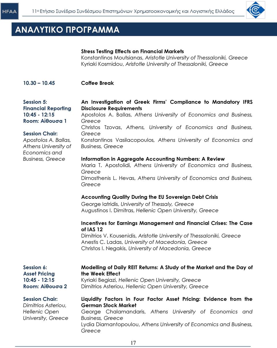 Ballas, Athens University of Economics and Business, An Investigation of Greek Firms Compliance to Mandatory IFRS Disclosure Requirements Apostolos A.