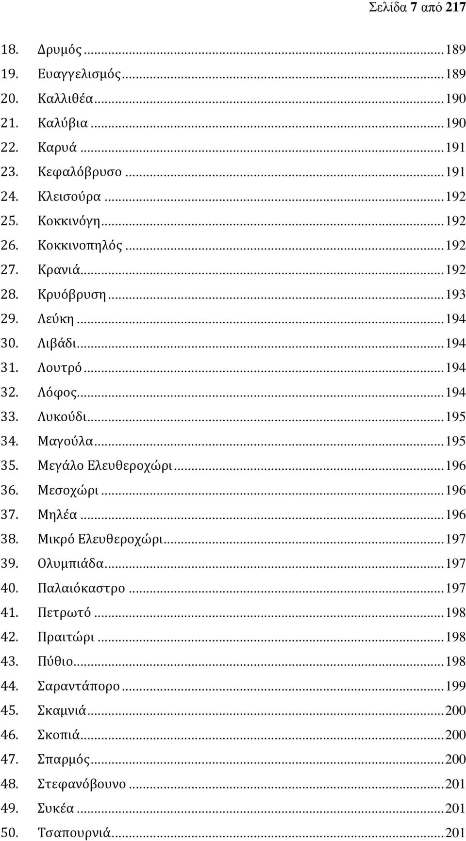 .. 195 35. Μεγάλο Ελευθεροχώρι... 196 36. Μεσοχώρι... 196 37. Μηλέα... 196 38. Μικρό Ελευθεροχώρι... 197 39. Ολυμπιάδα... 197 40. Παλαιόκαστρο... 197 41. Πετρωτό... 198 42.