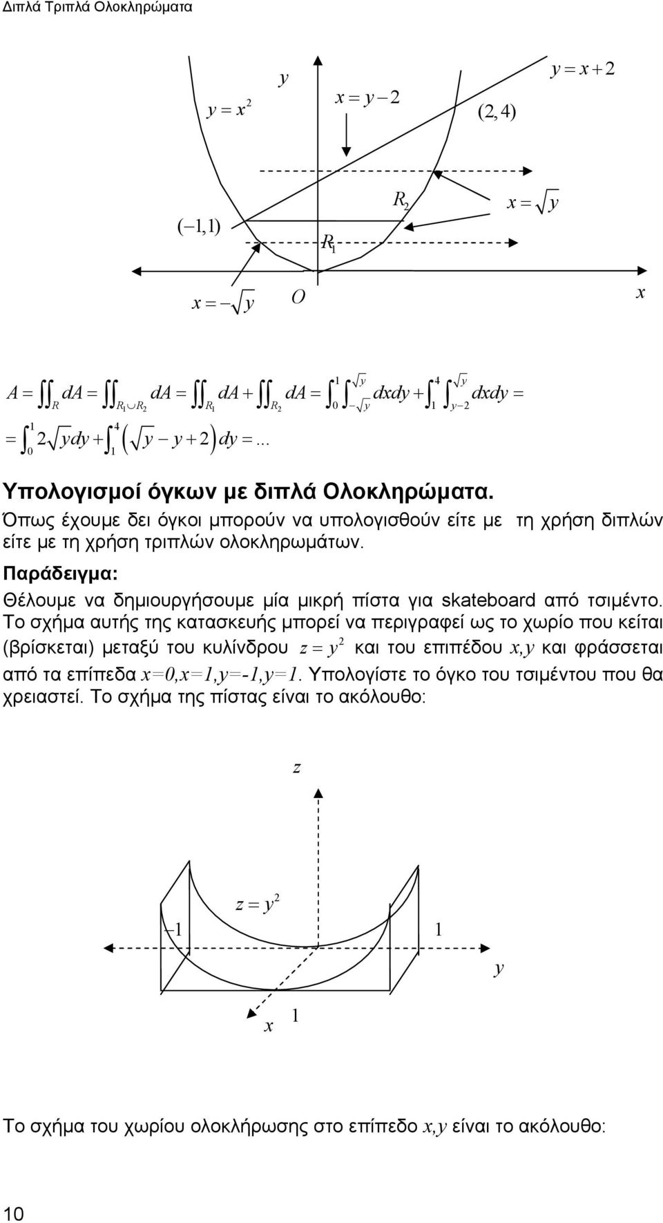 Παράδειγμα: Θέλουμε να δημιουργήσουμε μία μικρή πίστα για sateboard από τσιμέντο.