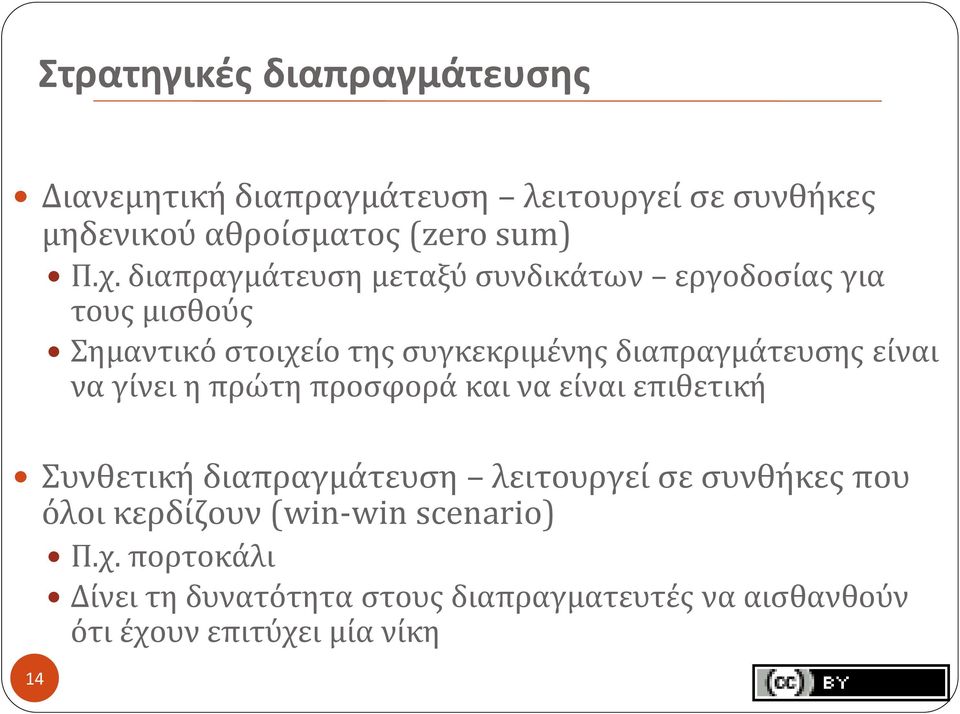 είναι να γίνει η πρώτη προσφορά και να είναι επιθετική Συνθετική διαπραγμάτευση λειτουργεί σε συνθήκες που όλοι