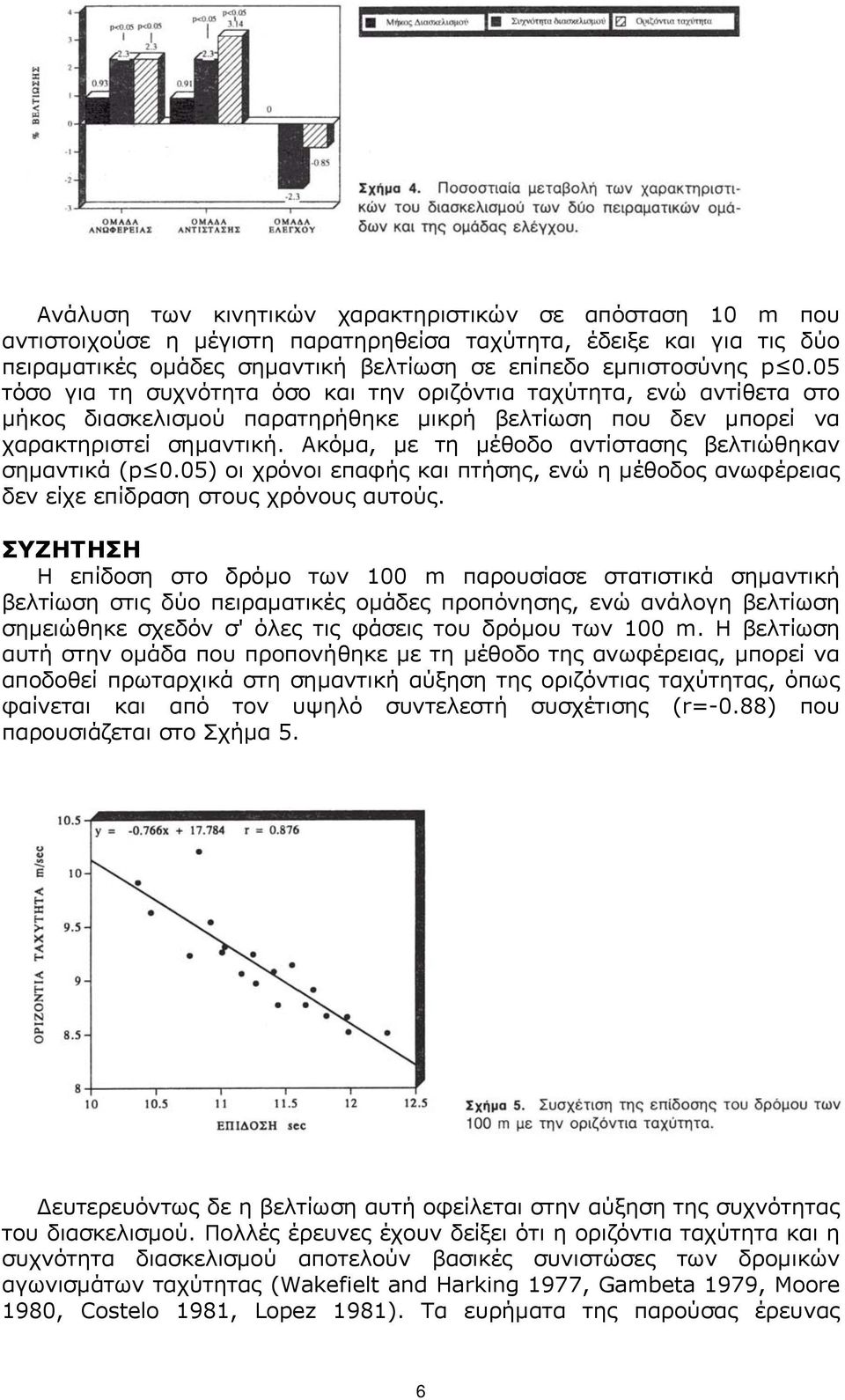 Ακόµα, µε τη µέθοδο αντίστασης βελτιώθηκαν σηµαντικά (p 0.05) οι χρόνοι επαφής και πτήσης, ενώ η µέθοδος ανωφέρειας δεν είχε επίδραση στους χρόνους αυτούς.