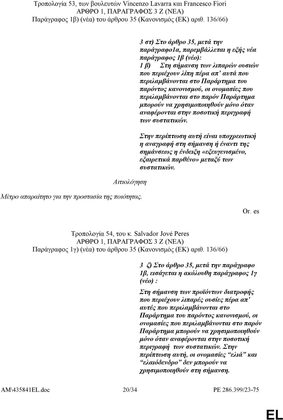 3 στ) Στο άρθρο 35, µετά την παράγραφο1α, παρεµβάλλεται η εξής νέα παράγραφος 1β (νέο): 1 β) Στη σήµανση των λιπαρών ουσιών που περιέχουν λίπη πέρα απ αυτά που περιλαµβάνονται στο Παράρτηµα του