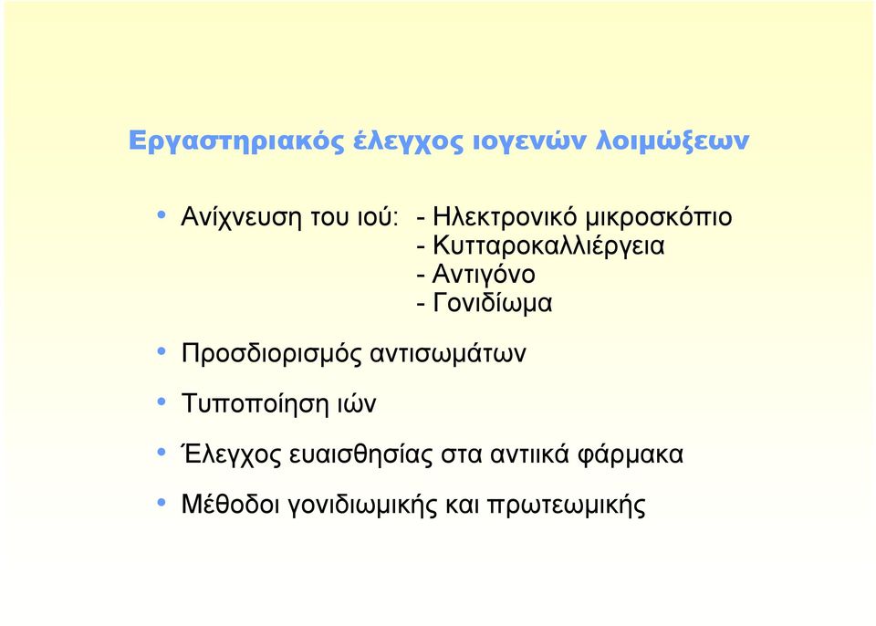 Γονιδίωμα Προσδιορισμός αντισωμάτων Τυποποίηση ιών Έλεγχος