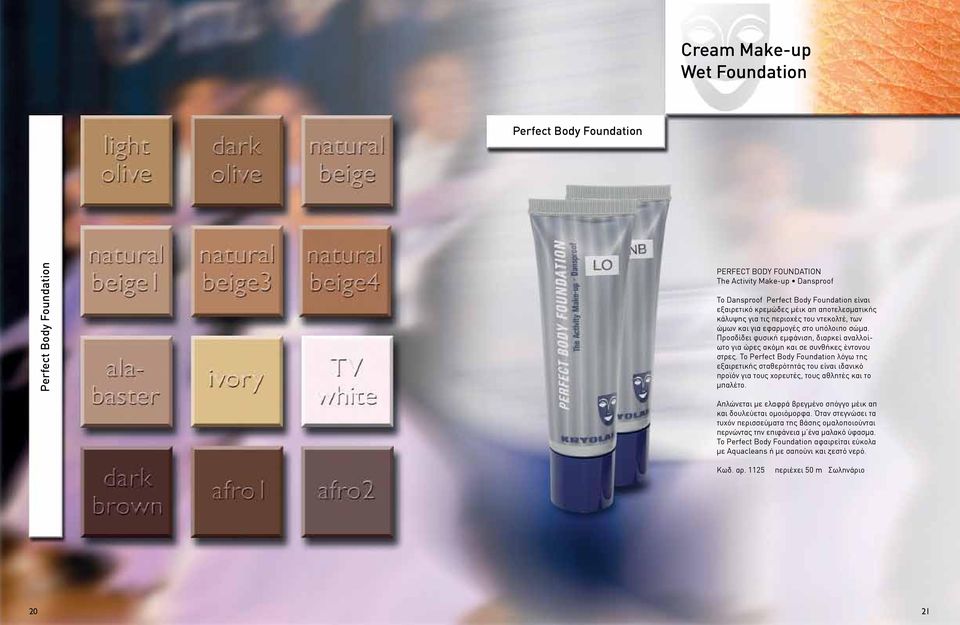 Το Perfect Body Foundation λόγω της εξαιρετικής σταθερότητάς του είναι ιδανικό προϊόν για τους χορευτές, τους αθλητές και το μπαλέτο.