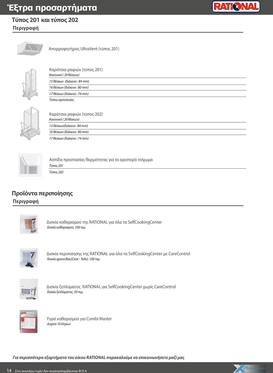 Τύπος 201 Τύπος 202 Προϊόντα περιποίησης Δισκία καθαρισμού της RATIONAL για όλα τα SelfCookingCenter δισκία καθαρισμού, 100 τεμ.