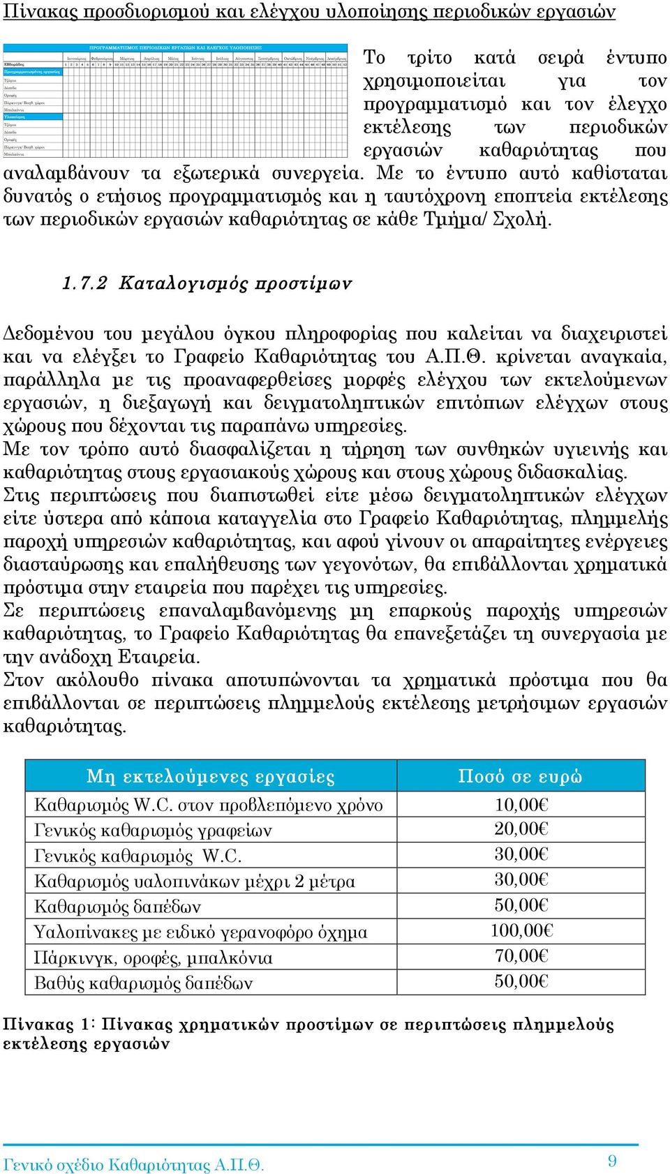 2 Καταλογισµός προστίµων Δεδοµένου του µεγάλου όγκου πληροφορίας που καλείται να διαχειριστεί και να ελέγξει το Γραφείο Καθαριότητας του Α.Π.Θ.