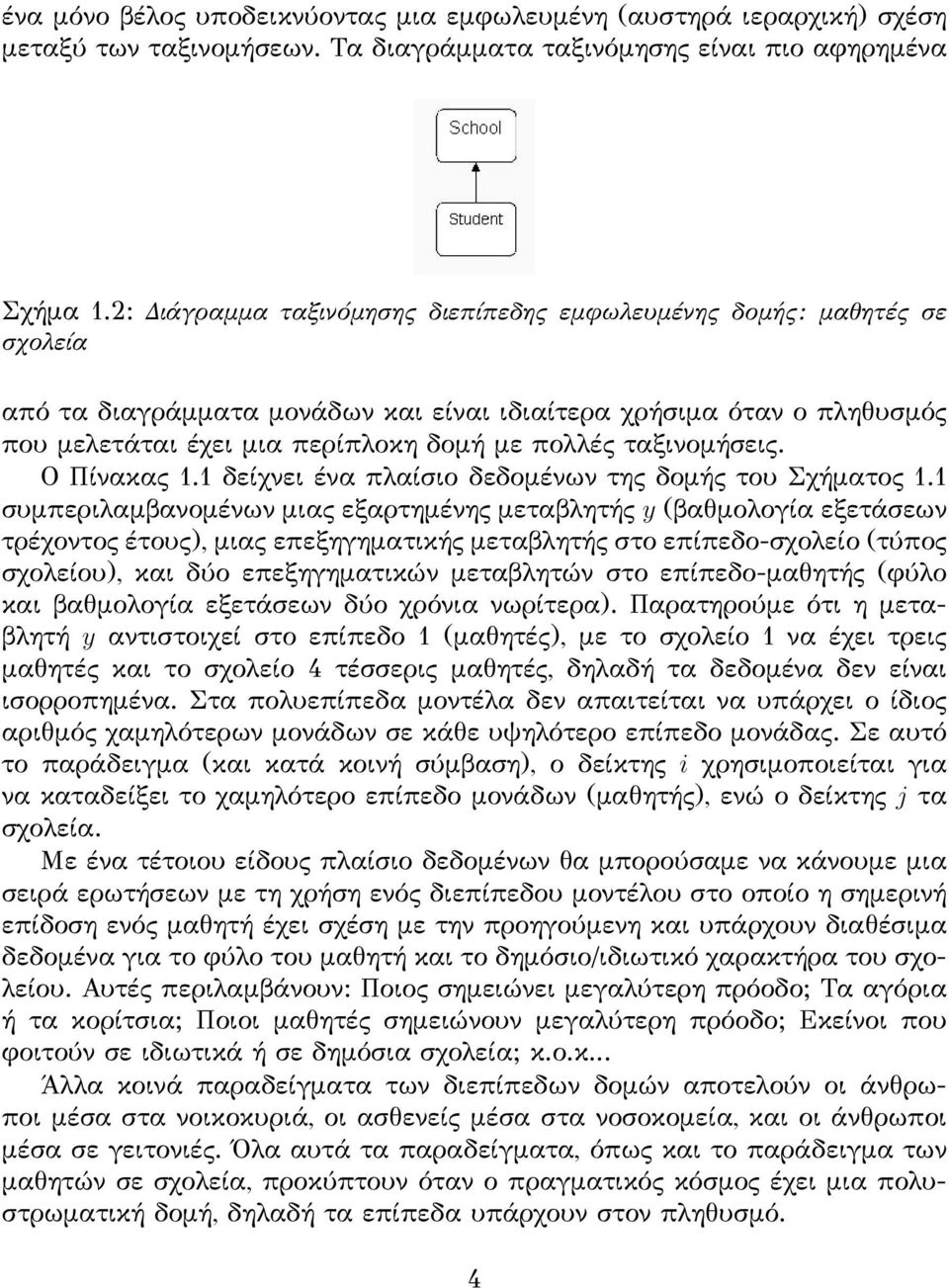 ταξινομήσεις. Ο Πίνακας 1.1 δείχνει ένα πλαίσιο δεδομένων της δομής του Σχήματος 1.