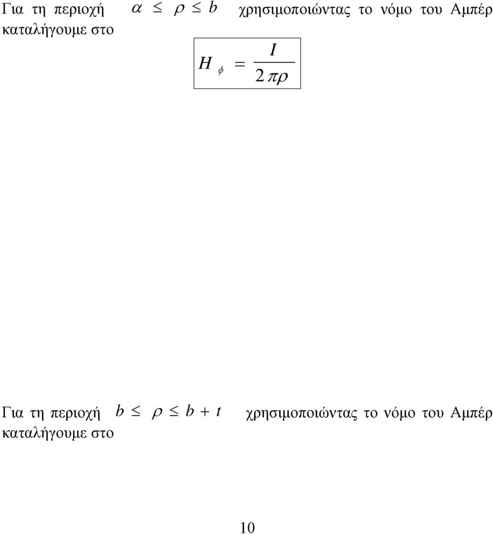 I πρ Για τη περιοχή b ρ b + t