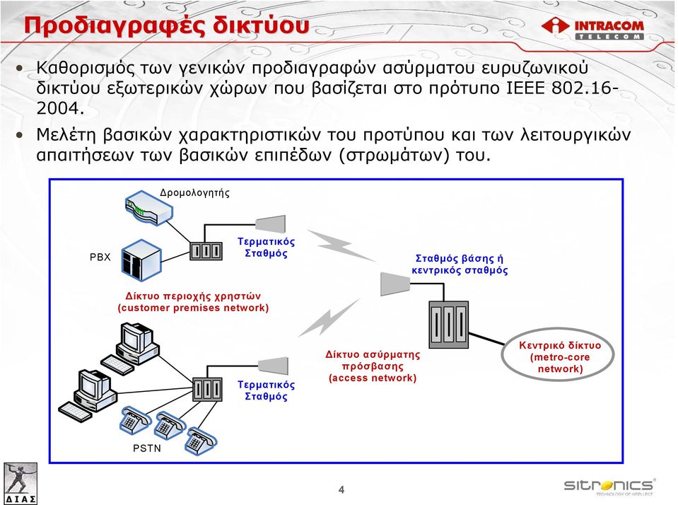 Μελέτη βασικών χαρακτηριστικών του προτύπου και των λειτουργικών απαιτήσεων των βασικών επιπέδων (στρωμάτων) του.