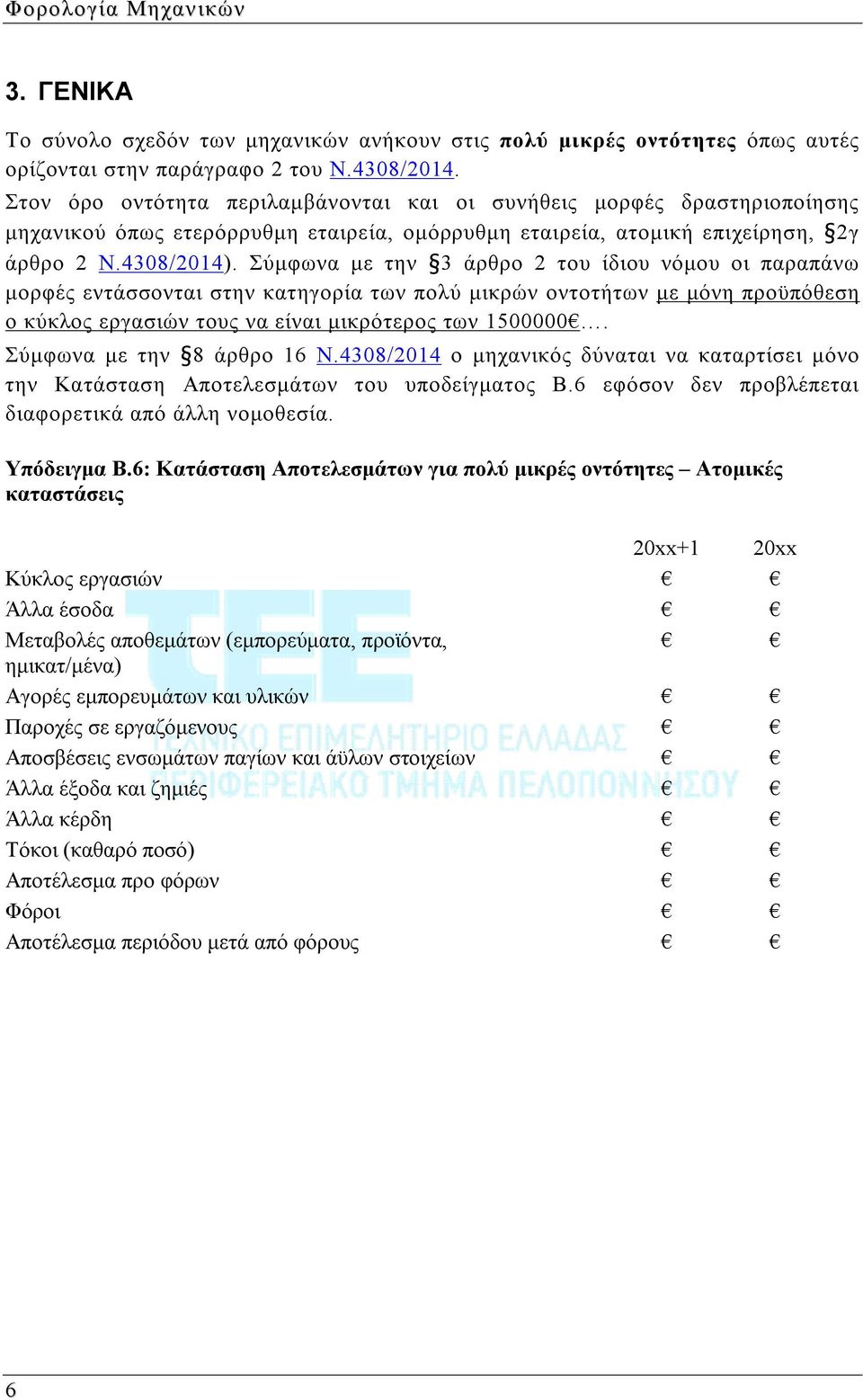 Σύμφωνα με την 3 άρθρο 2 του ίδιου νόμου οι παραπάνω μορφές εντάσσονται στην κατηγορία των πολύ μικρών οντοτήτων με μόνη προϋπόθεση ο κύκλος εργασιών τους να είναι μικρότερος των 1500000.