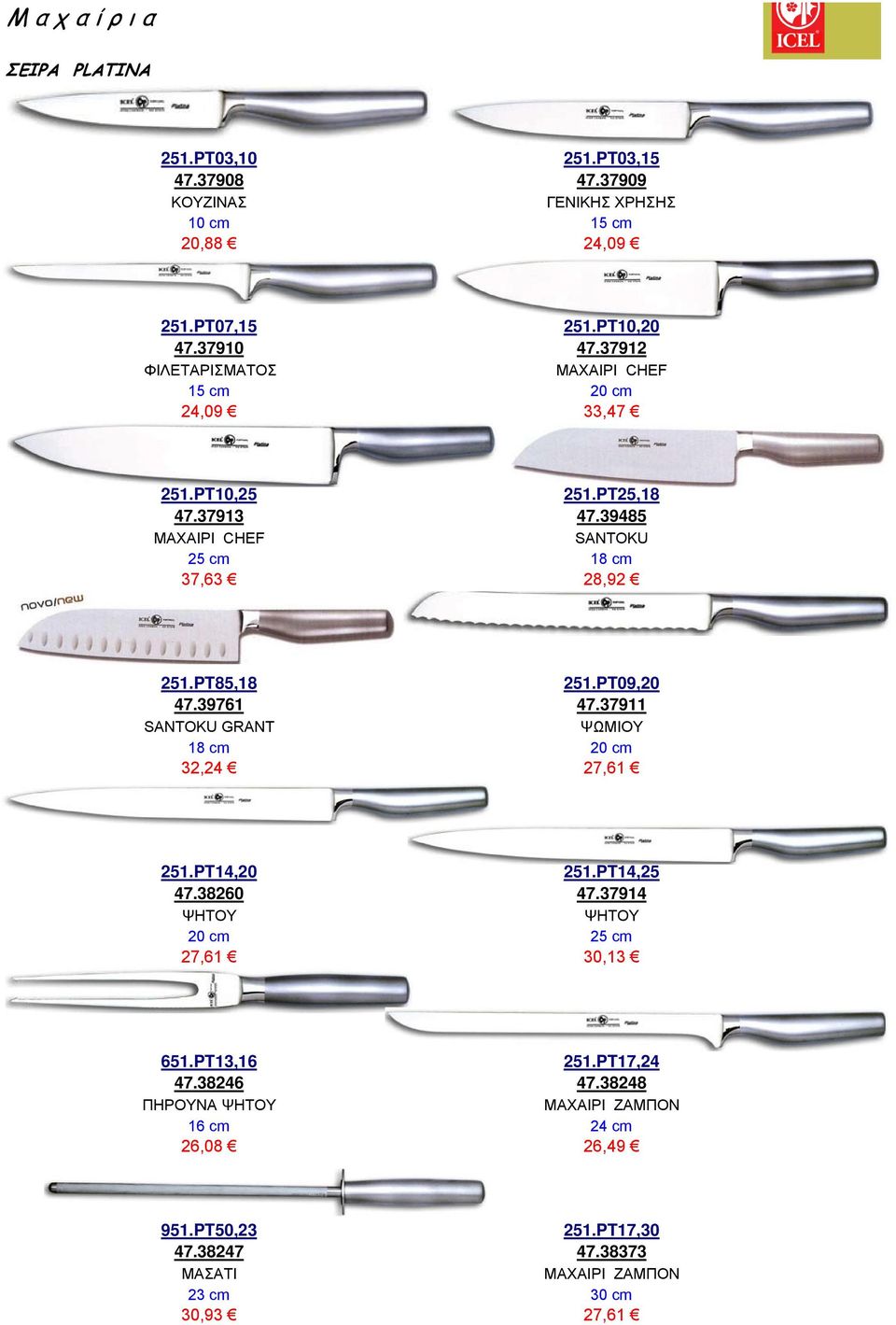 PT85,18 251.PT09,20 47.39761 47.37911 SANTOKU GRAΝΤ ΨΩΜΙΟΥ 18 cm 20 cm 32,24 27,61 251.PT14,20 251.PT14,25 47.38260 47.37914 20 cm 25 cm 27,61 30,13 651.