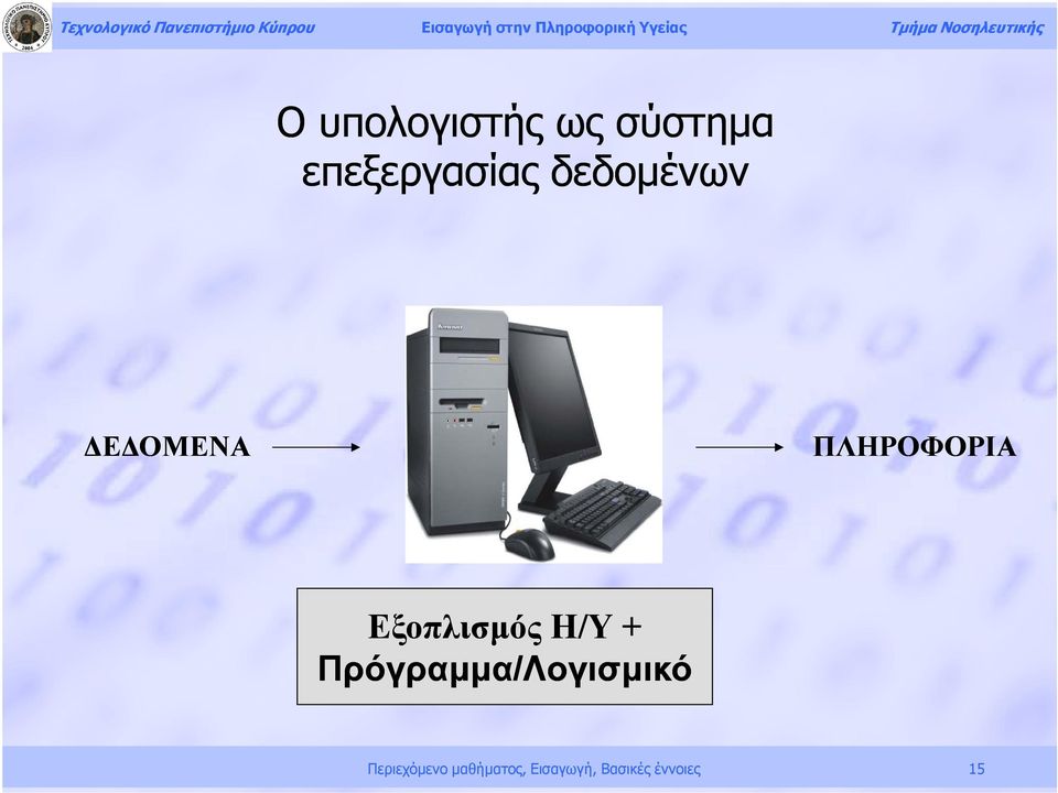 Εξοπλισμός Η/Υ + Πρόγραμμα/Λογισμικό