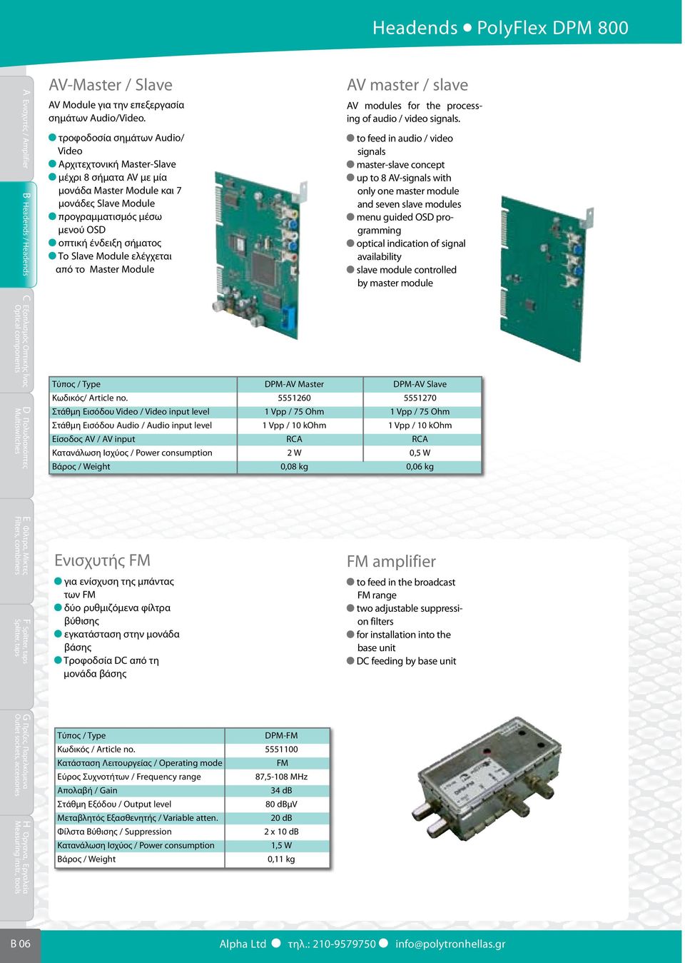 Module ελέγχεται από το Master Module AV master / slave AV modules for the processing of audio / video signals.