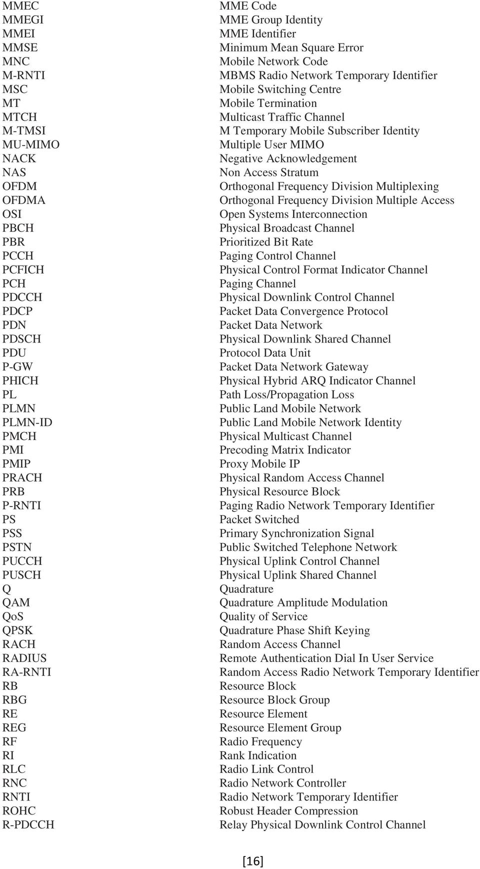 Network Temporary Identifier Mobile Switching Centre Mobile Termination Multicast Traffic Channel M Temporary Mobile Subscriber Identity Multiple User MIMO Negative Acknowledgement Non Access Stratum