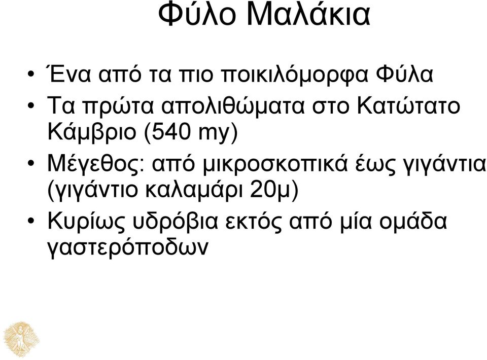 Μέγεθος: από μικροσκοπικά έως γιγάντια (γιγάντιο