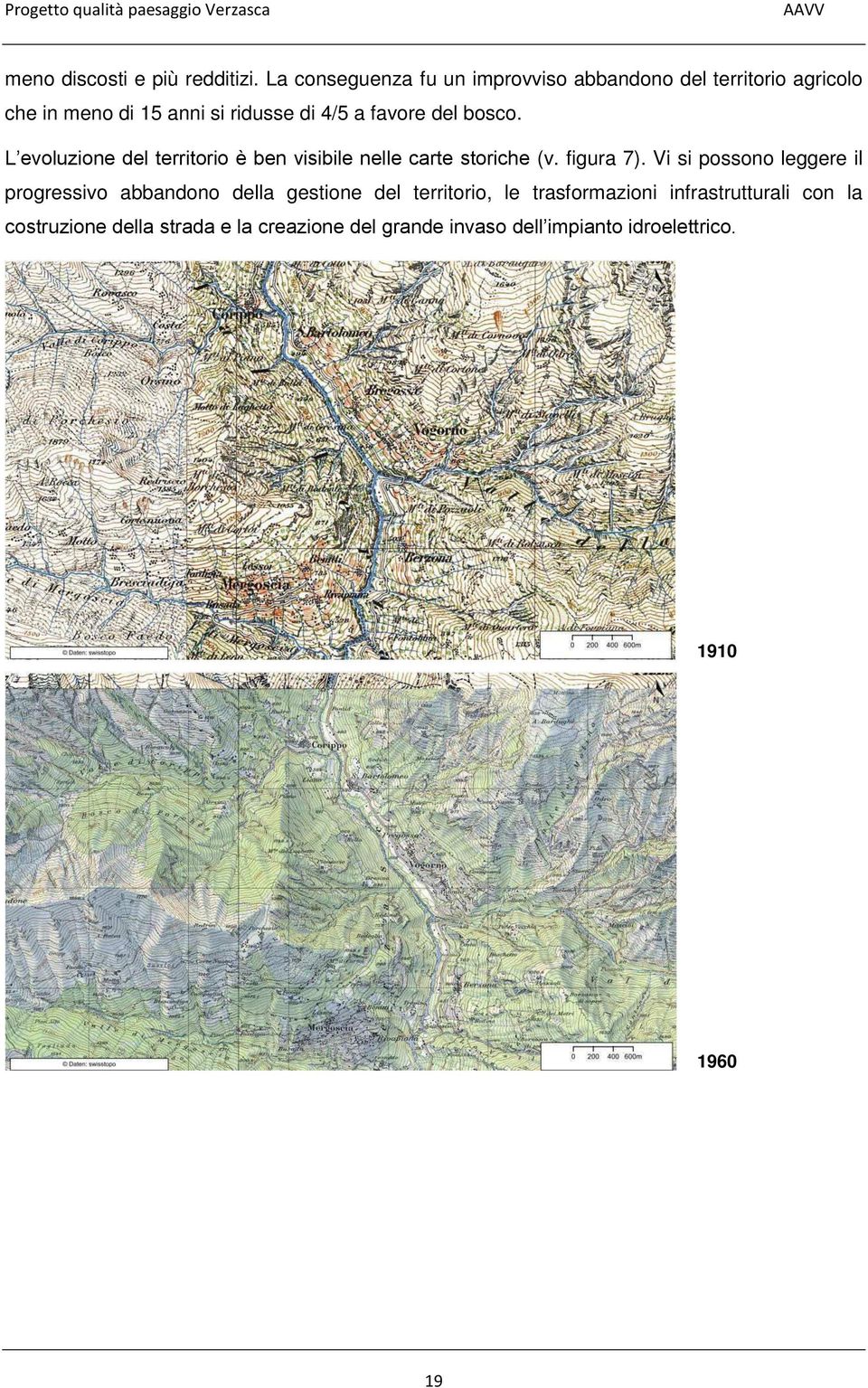 favore del bosco. L evoluzione del territorio è ben visibile nelle carte storiche (v. figura 7).