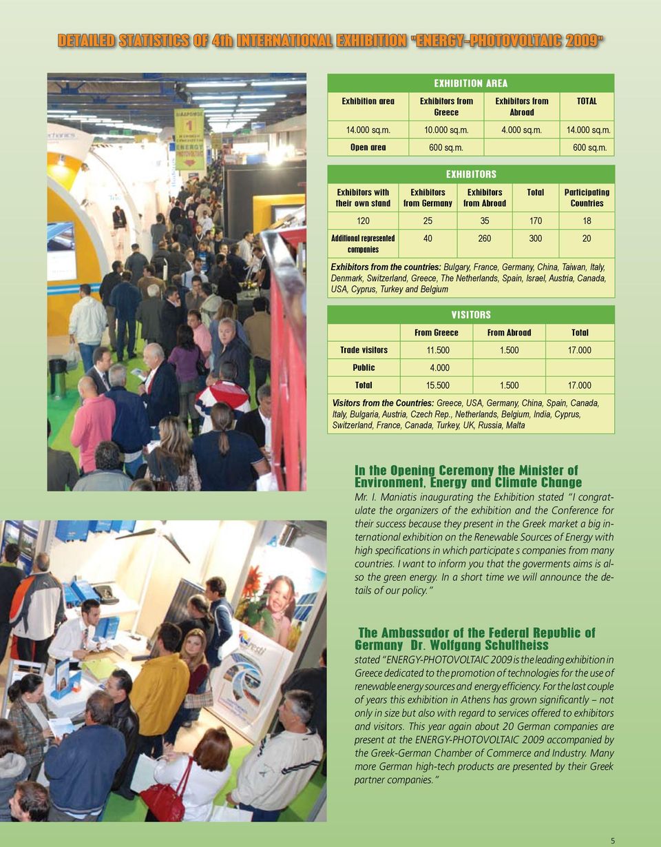 m. 600 sq.m. 40 260 300 20 Exhibitors from the countries: Bulgary, France, Germany, China, Taiwan, Italy, Denmark, Switzerland, Greece, The Netherlands, Spain, Israel, Austria, Canada, USA, Cyprus,