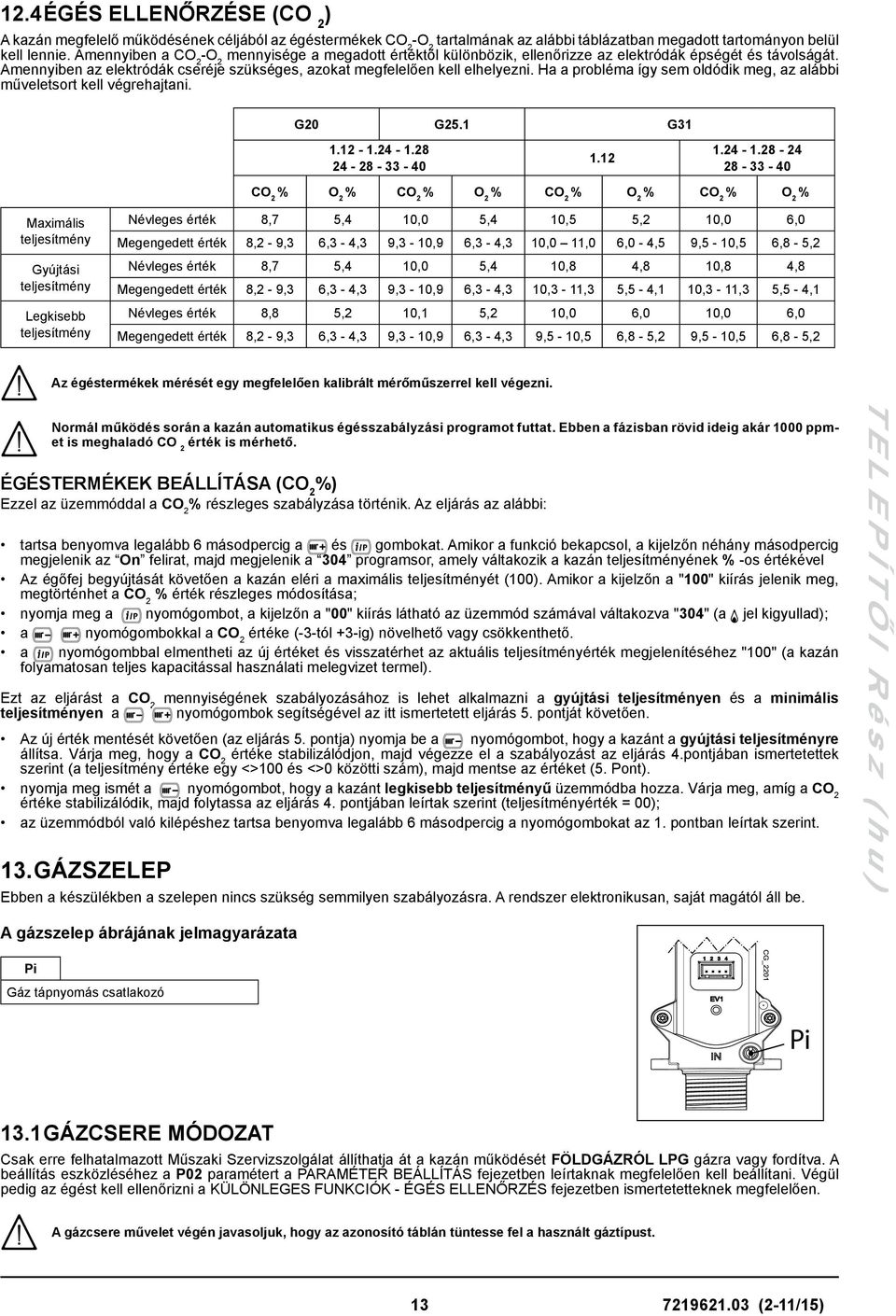 Ha a probléma így sem oldódik meg, az alábbi műveletsort kell végrehajtani. G20 G25.1 G31 1.12-1.24-1.