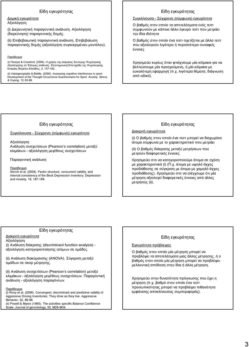 (ii) Hatzigeorgiadis & Biddle, (2000). Assessing cognitive interference in sport: Development of the Thought Occurrence Questionnaire for Sport. Anxiety, Stress, & Coping, 13, 65-86.