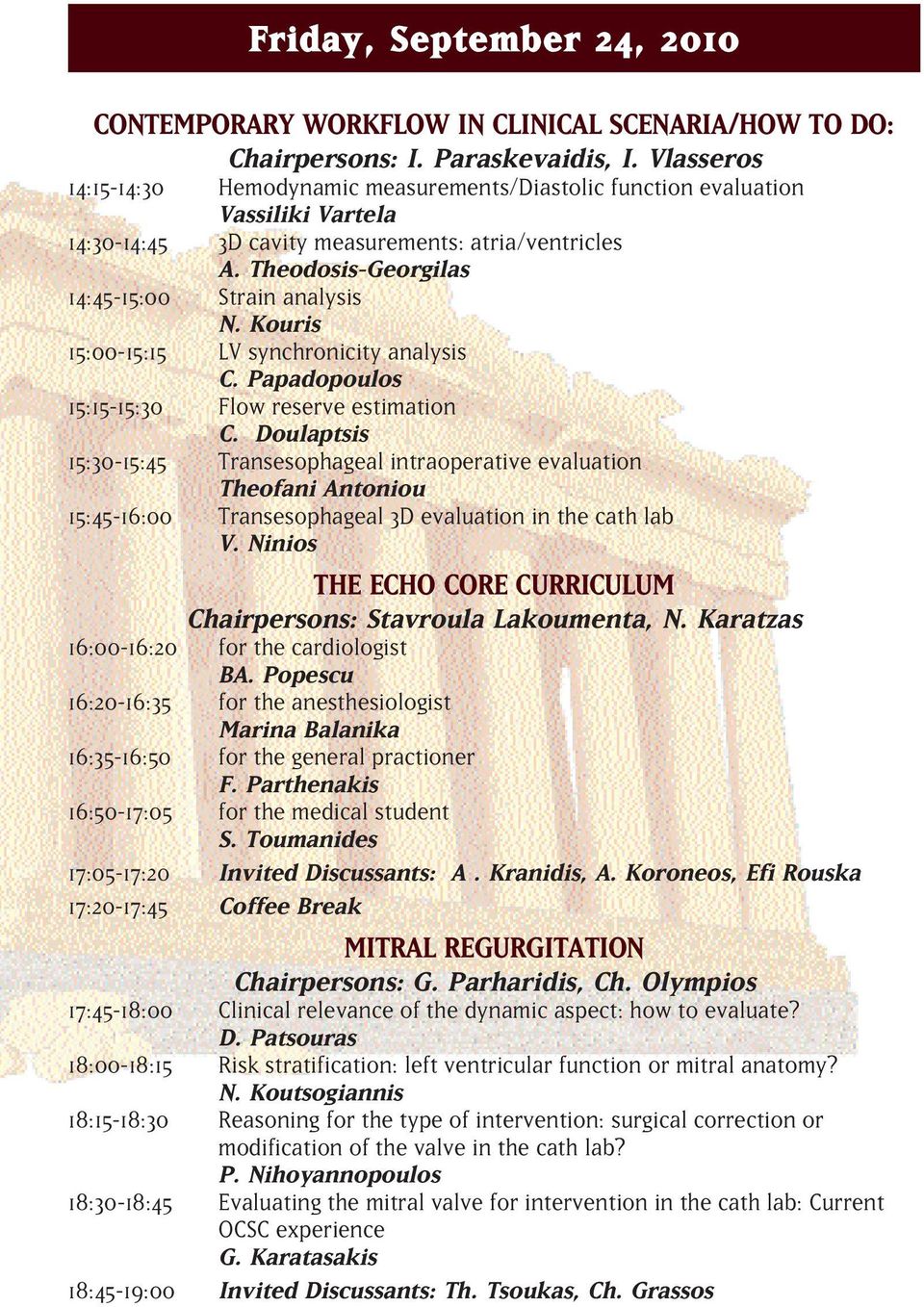 Theodosis-Georgilas 14:45-15:00 Strain analysis N. Kouris 15:00-15:15 LV synchronicity analysis C. Papadopoulos 15:15-15:30 Flow reserve estimation C.