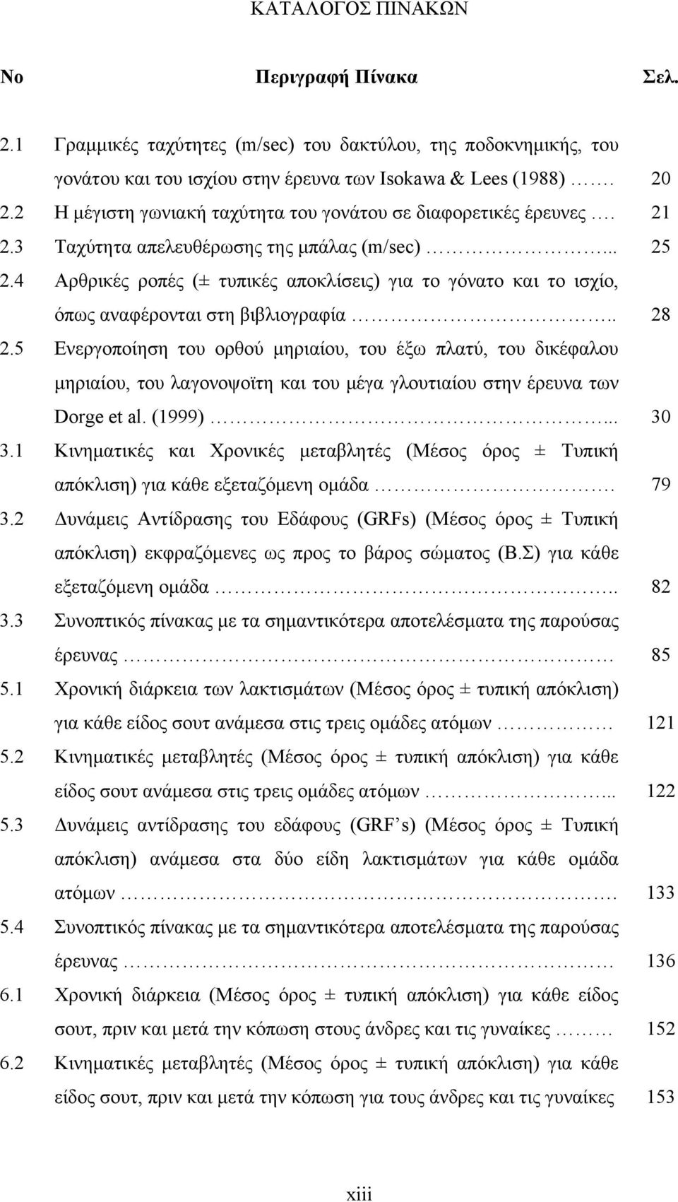 4 Αρθρικές ροπές ( τυπικές αποκλίσεις) για το γόνατο και το ισχίο, όπως αναφέρονται στη βιβλιογραφία.. 28 2.