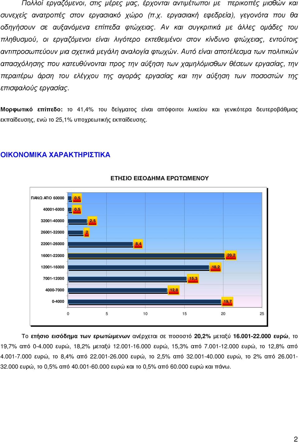 Αυτό είναι αποτέλεσµα των πολιτικών απασχόλησης που κατευθύνονται προς την αύξηση των χαµηλόµισθων θέσεων εργασίας, την περαιτέρω άρση του ελέγχου της αγοράς εργασίας και την αύξηση των ποσοστών της