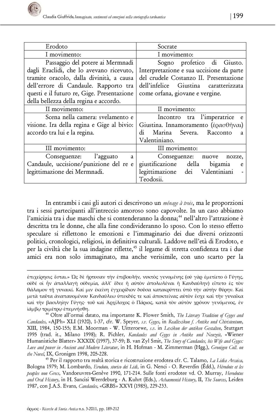 II movimento: Scena nella camera: svelamento e visione. Ira della regina e Gige al bivio: accordo tra lui e la regina.