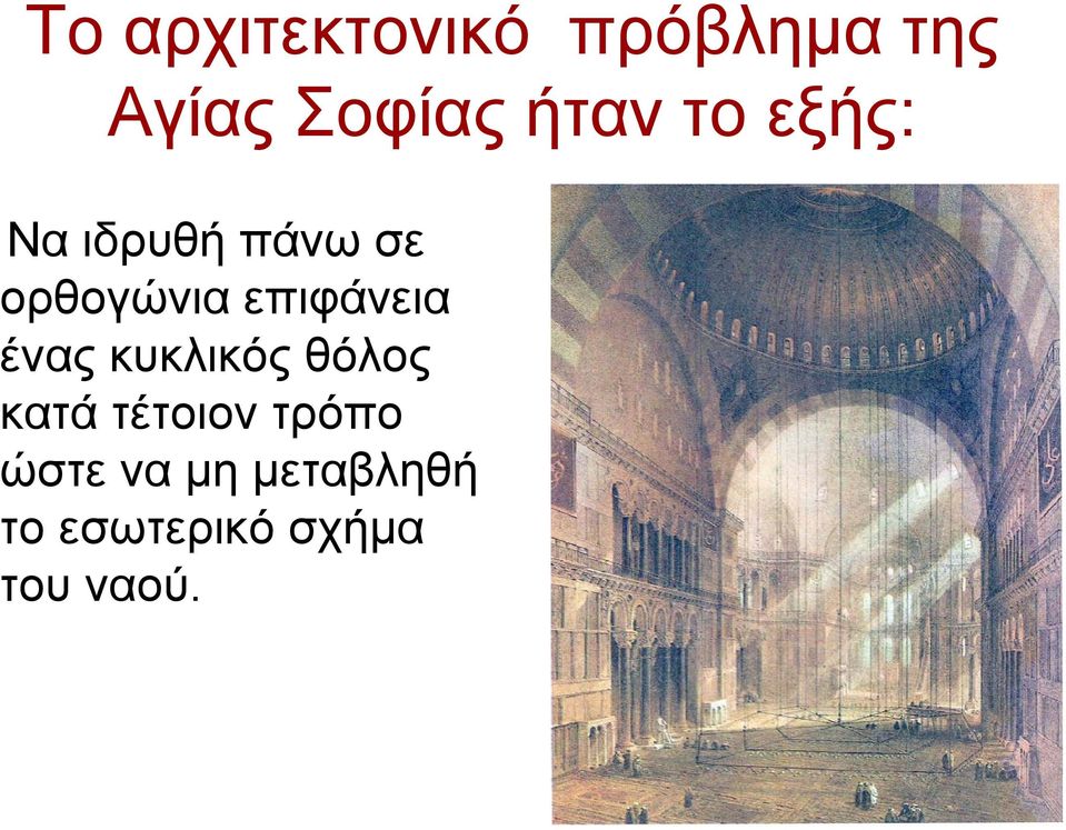 ορθογώνια επιφάνεια ένας κυκλικός θόλος κατά