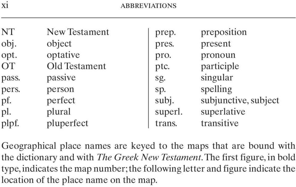 preposition present pronoun participle singular spelling subjunctive, subject superlative transitive Geographical place names are keyed to