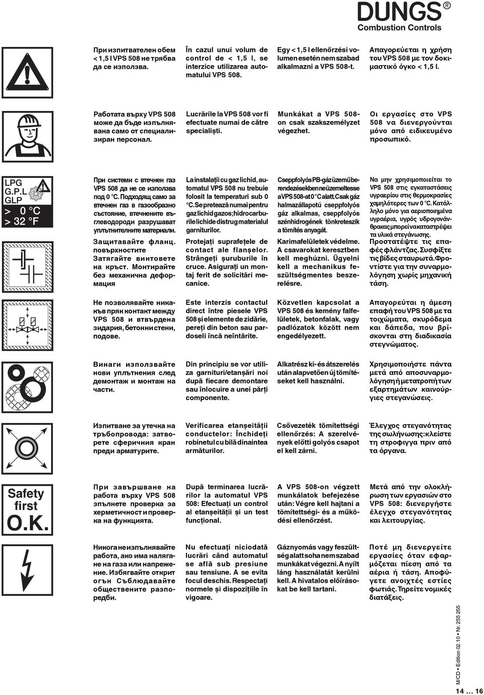 Lucrările la vor fi efectuate numai de către scialiști. Munkákat a - on csak szakszemélyzet végezhet. Οι εργασίες στο VPS 508 να διενεργούνται μόνο από ειδικευμένο προσωπικό.