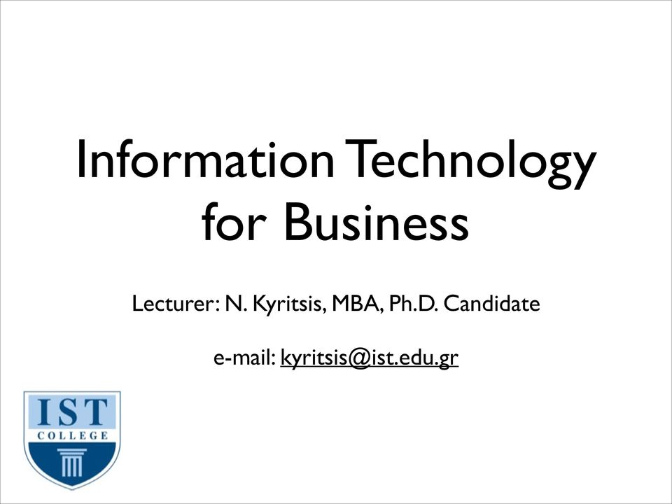 Kyritsis, MBA, Ph.D.