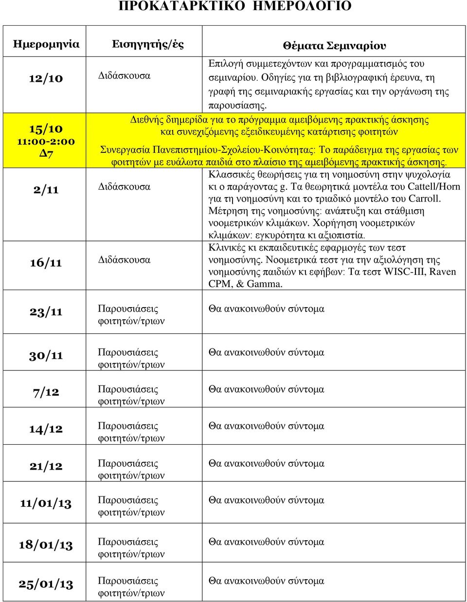 Διεθνής διημερίδα για το πρόγραμμα αμειβόμενης πρακτικής άσκησης και συνεχιζόμενης εξειδικευμένης κατάρτισης φοιτητών Συνεργασία Πανεπιστημίου-Σχολείου-Κοινότητας: Το παράδειγμα της εργασίας των