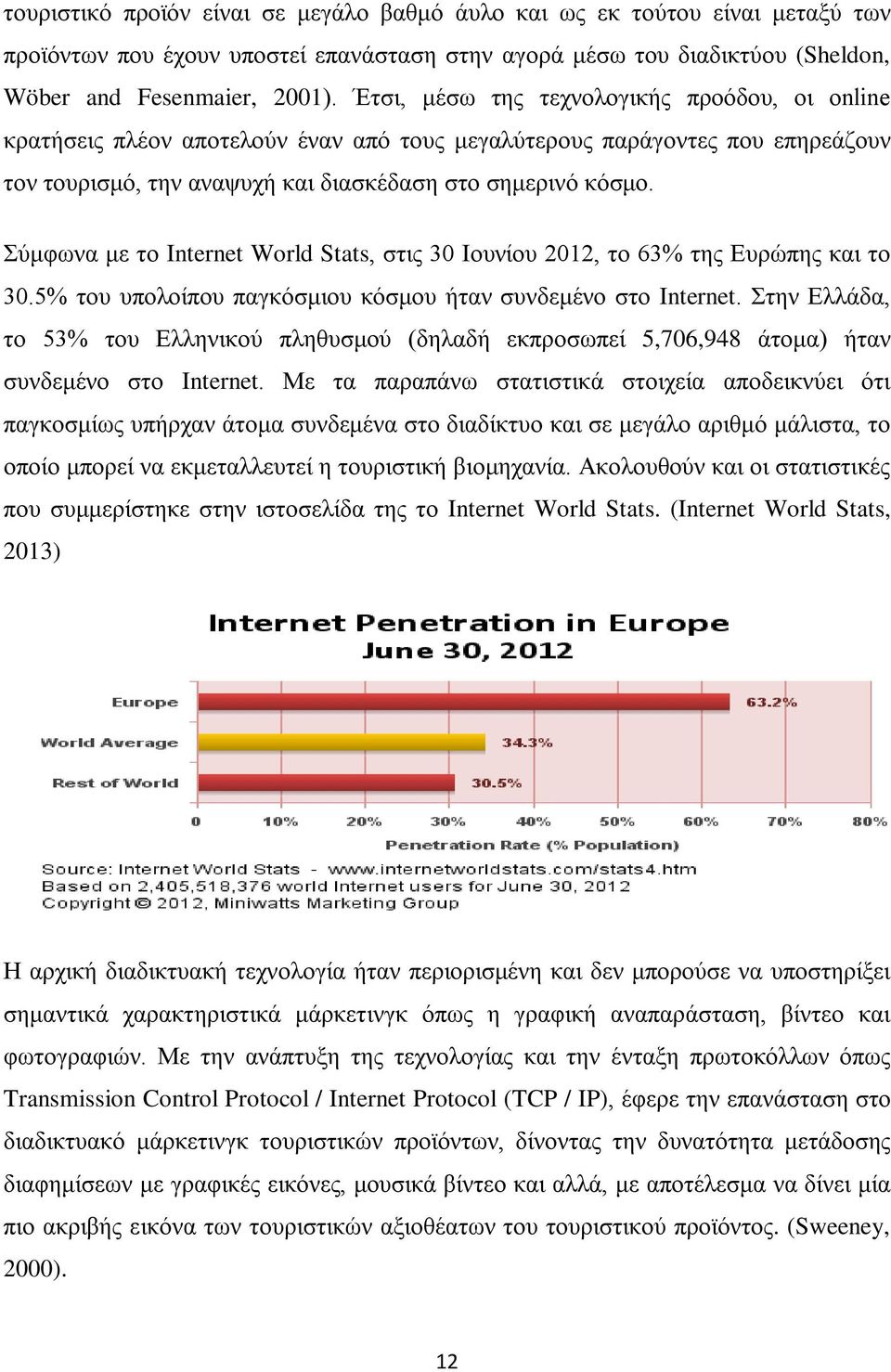 Σύμφωνα με το Internet World Stats, στις 30 Ιουνίου 2012, το 63% της Ευρώπης και το 30.5% του υπολοίπου παγκόσμιου κόσμου ήταν συνδεμένο στο Internet.