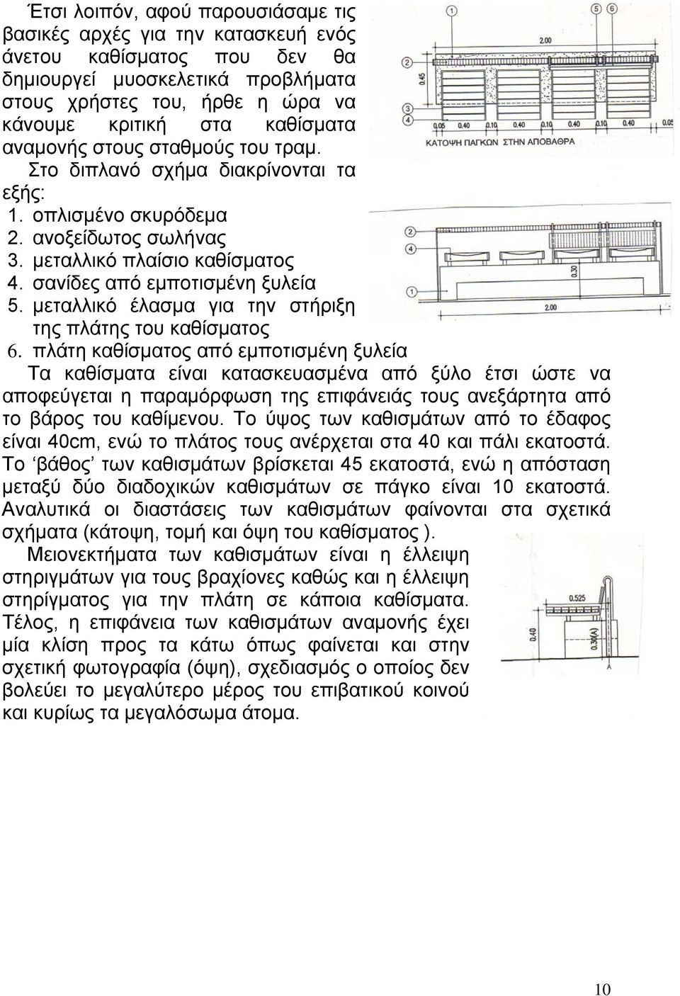 μεταλλικό έλασμα για την στήριξη της πλάτης του καθίσματος 6.