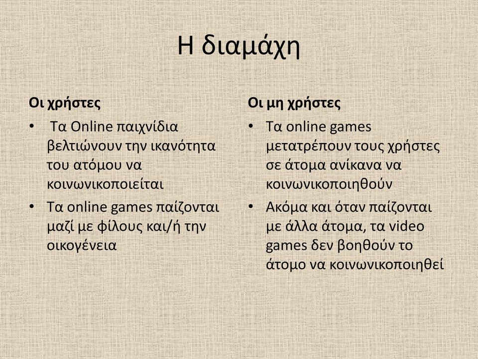 χρήστες Τα online games μετατρέπουν τους χρήστες σε άτομα ανίκανα να κοινωνικοποιηθούν