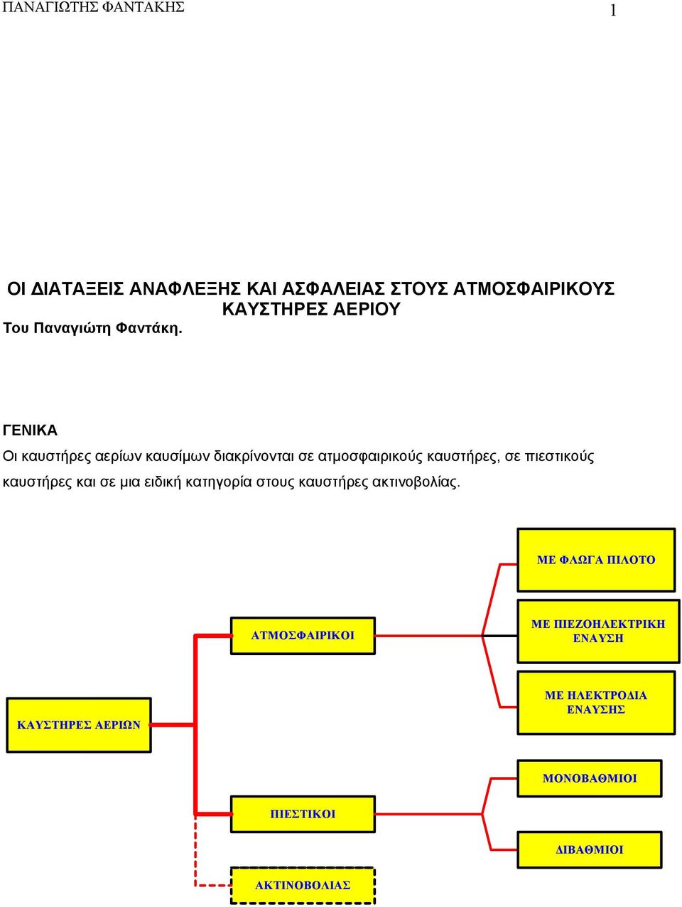 ΓΕΝΙΚΑ Οι καυστήρες αερίων καυσίμων διακρίνονται σε ατμοσφαιρικούς καυστήρες, σε πιεστικούς καυστήρες