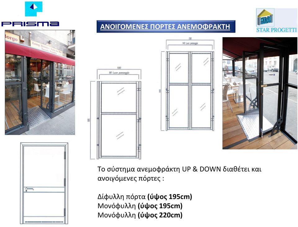 ανοιγόμενες πόρτες: Δίφυλλη πόρτα(ύψος