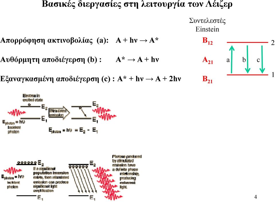 hν Α* Β 12 2 Αυθόρμητη αποδιέγερση (b) : Α* Α + hν Α