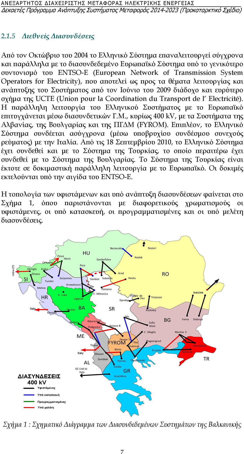 5 Διεθνείς Διασυνδέσεις Από τον Οκτώβριο του 2004 το Ελληνικό Σύστημα επαναλειτουργεί σύγχρονα και παράλληλα με το διασυνδεδεμένο Ευρωπαϊκό Σύστημα υπό το γενικότερο συντονισμό του ENTSO-E (European