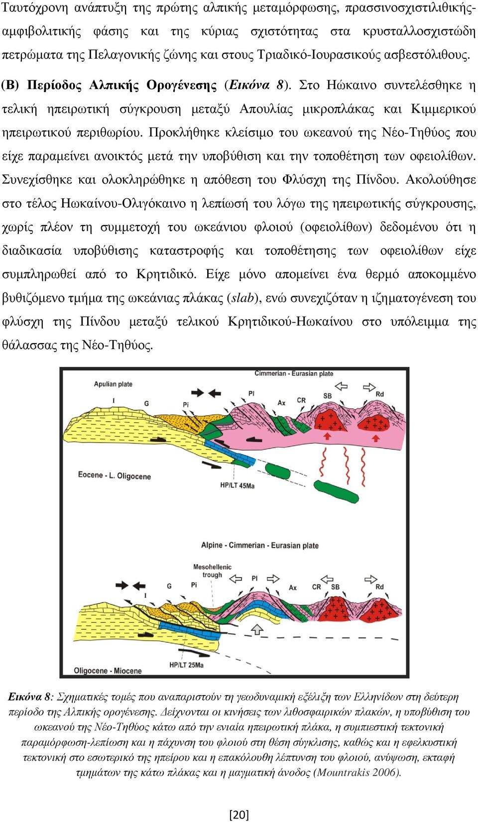 Στο Ηώκαινο συντελέσθηκε η τελική ηπειρωτική σύγκρουση μεταξύ Απουλίας μικροπλάκας και Κιμμερικού ηπειρωτικού περιθωρίου.