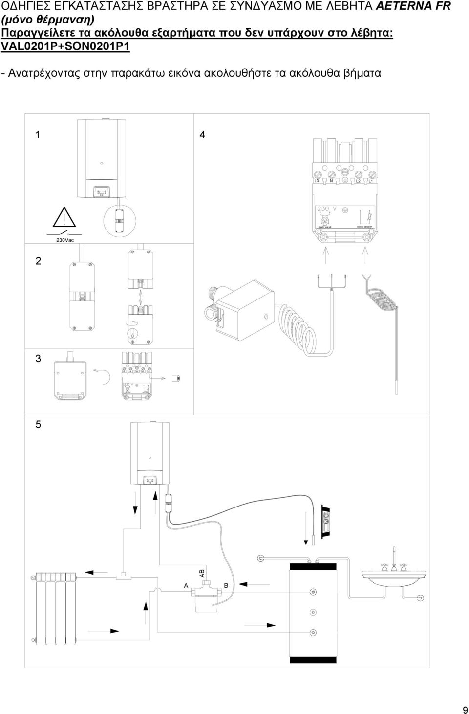 στο λέβητα: VAL0201P+SON0201P1 - Ανατρέχοντας στην παρακάτω εικόνα ακολουθήστε τα