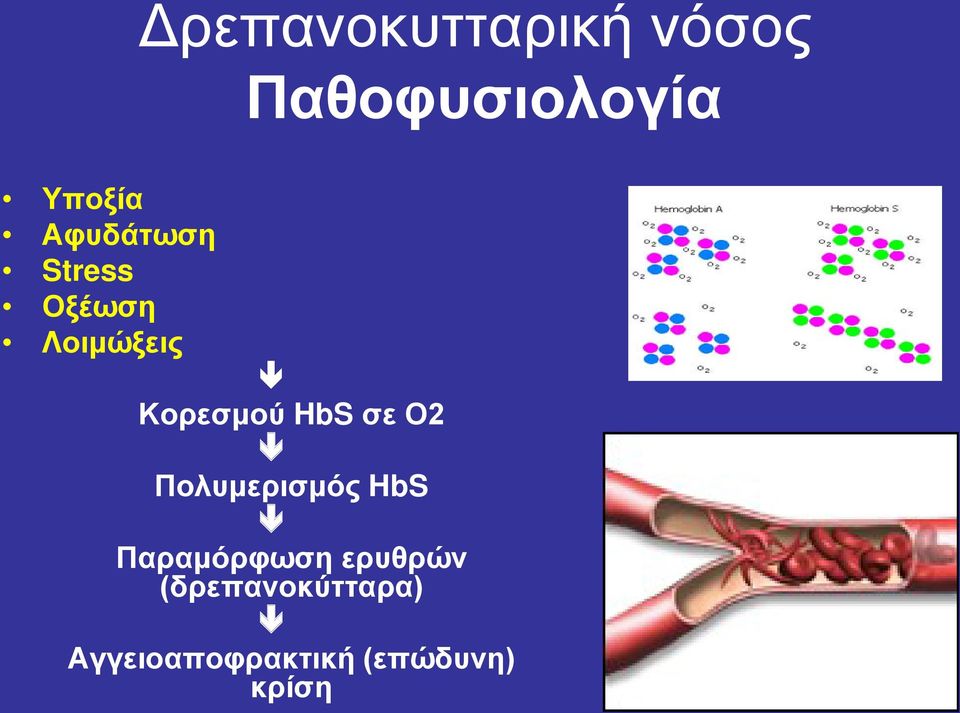 σε Ο2 Πολυμερισμός HbS Παραμόρφωση ερυθρών